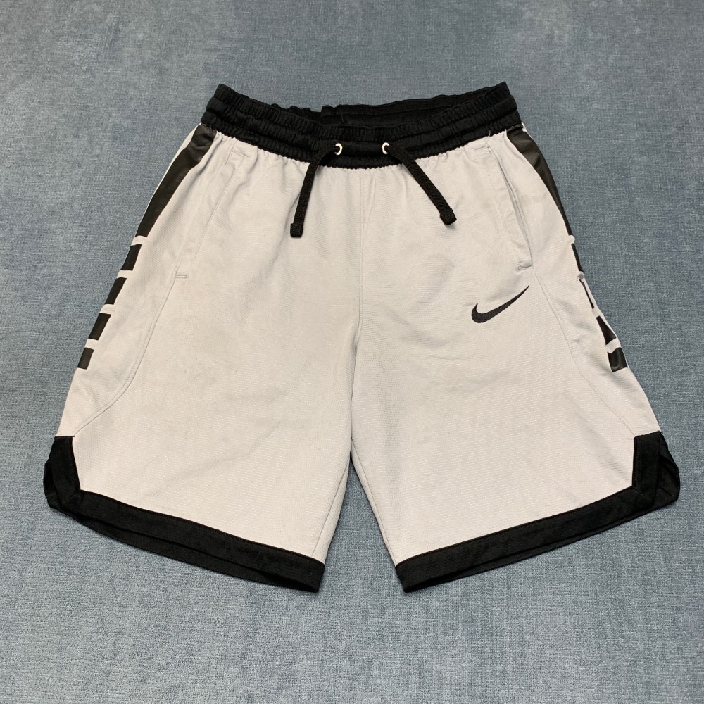 Nike Dri Fit Basketball Shorts Womens Small Gray Drawstring Waist Swoosh Logo